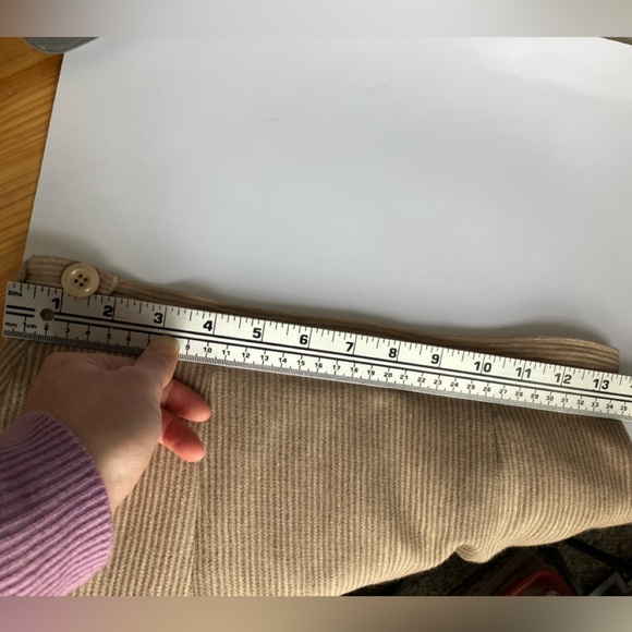 vintage skirt 70s tan long midi calf length single pleat pockets - Picture 7 of 10